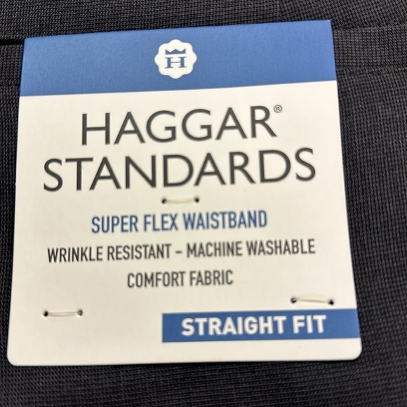 Haggar Standards Tic Weaver Charcoal Super Flex Waist Straight Fit NWT 34W x 32L - Picture 5 of 7